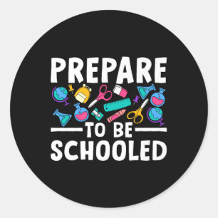 Sticker Rond Retour À L'École Tenue De Professeur Drôle Se Prép