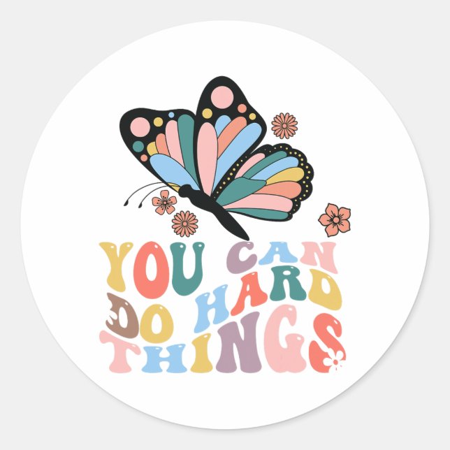 Sticker Rond Retour À L'École Vous Pouvez Faire Des Choses Dure (Devant)
