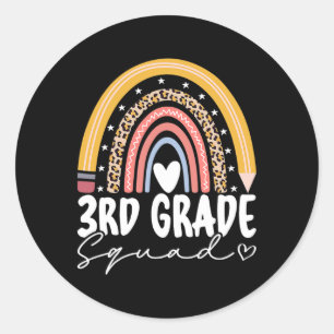 Sticker Rond Retour au collège arc-en-ciel 3ème troisième class