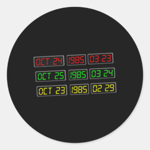 Sticker Rond Retour aux années 80 par Time Travel Machine