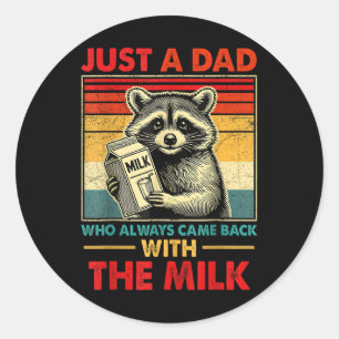 Sticker Rond Retour Avec La Fête des pères Lait