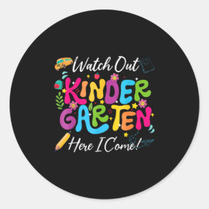 Sticker Rond Retourner À L'École Suivre Le Jardin D'Enfants Ici