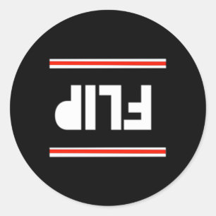 Sticker Rond Retourner vers le haut vers le bas Taille innommab