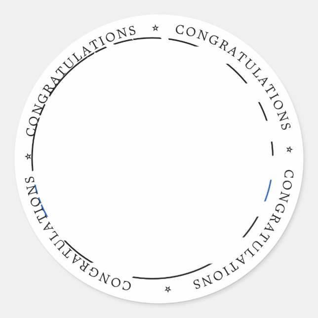 Sticker Rond Retraite d'agent de police mince Ligne bleue Class (Devant)