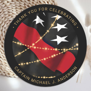 Sticker Rond Retraite des pompiers Mince Red Line Party