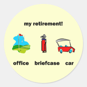 Sticker Rond Retraite drôle de golf