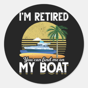 Sticker Rond Retraite Funny Boat Retraite