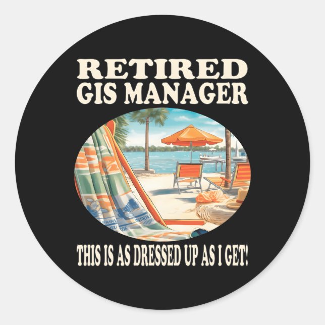 Sticker Rond Retraité Gis Ager Relaxation (Devant)