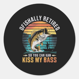 Sticker Rond Retraite Officiellement à la retraite Drôle de pêc
