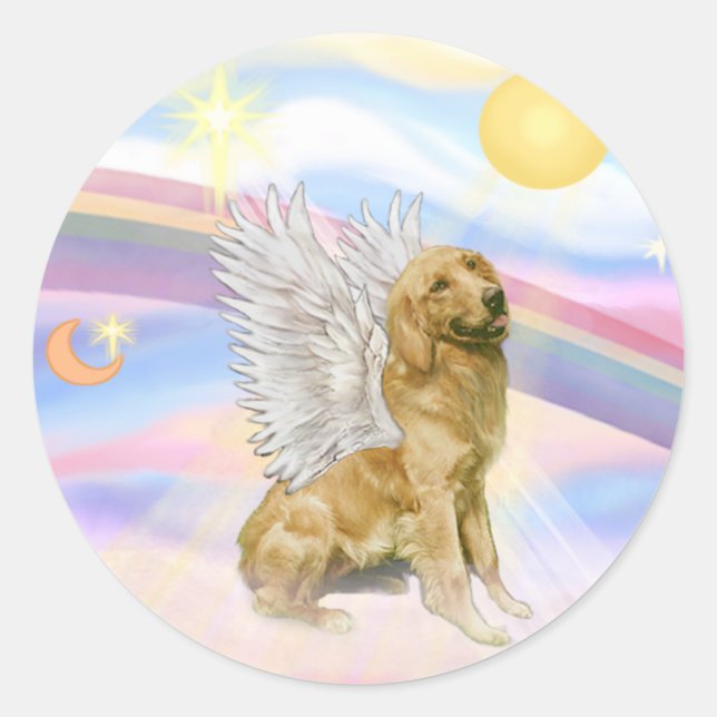 Sticker Rond Retriever doré (Devant)
