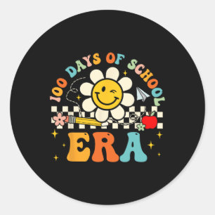 Sticker Rond Rétro 100ème Jour De L'École Enseignant Enfant 100