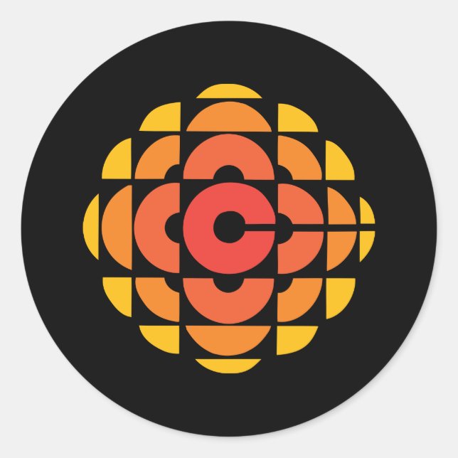 Sticker Rond Rétro 1974 - 1986 sur Black (Devant)