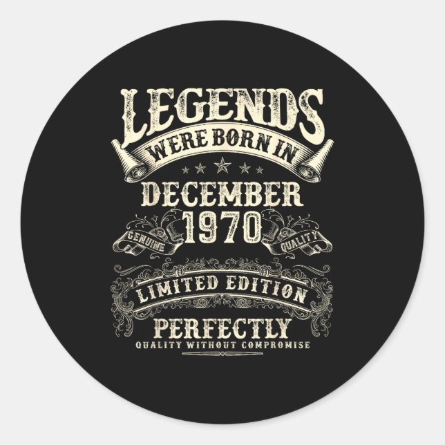 Sticker Rond Retro 55th Birthday For Men 55 Year Old December 1 (Devant)