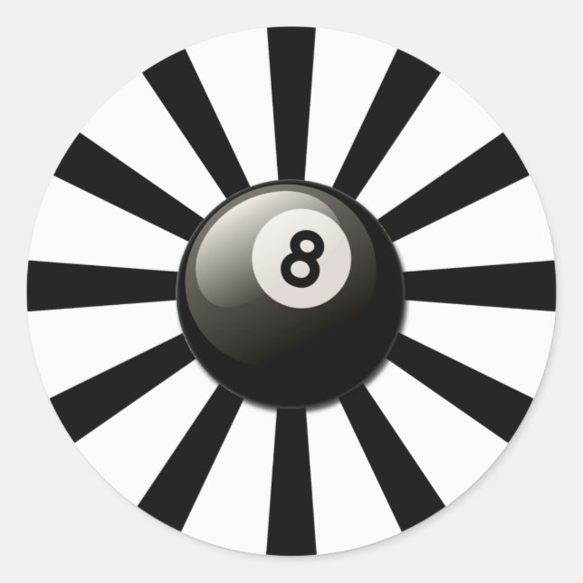 STICKER ROND RETRO 8 BALL (Devant)