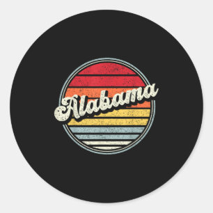 Sticker Rond Retro Alabama Accueil Cool d'Etat les années 70 St