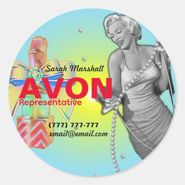 Sticker Rond Retro Avon Représentant (Devant)