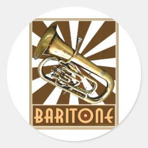 Sticker Rond Retro Baritone