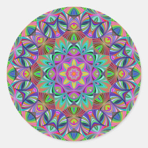 Sticker Rond Retro Bliss Mandala