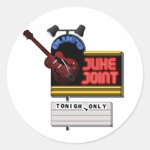 Sticker Rond Retro Blues Juke Joint