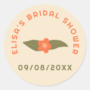 Sticker Rond Rétro Bohème Fête Florale PERSONNALISÉE Enterremen