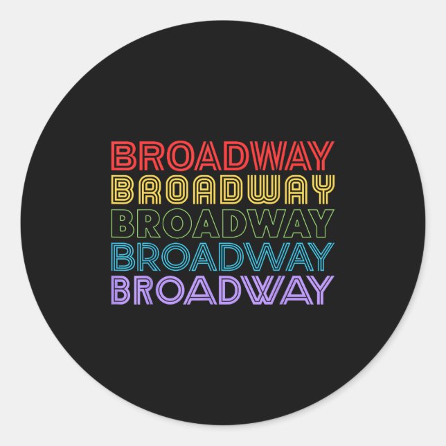 Sticker Rond Retro Broadway Music Lover Theatre Musical Theater (Devant)