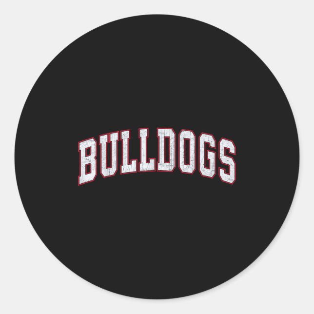Sticker Rond Retro Bulldogs For Men Women Boys Girls Kids  (Devant)
