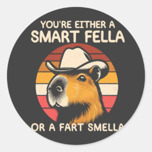 Sticker Rond Retro Capybara