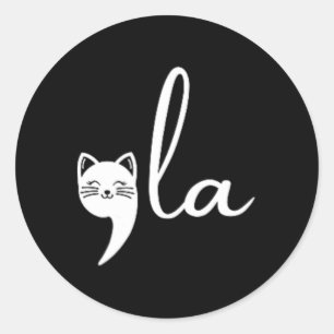 Sticker Rond Retro Cat Comma La Kamala Harris Pour Président 20