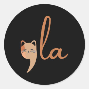 Sticker Rond Retro Cat Comma La Kamala Harris Pour Président 20