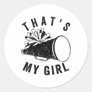 Sticker Rond Rétro C'est Ma Fille Cheer Maman Cheer Fille Menan
