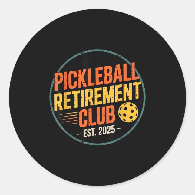 Sticker Rond Retro Ckleball Retirement Club Apparel Retro Vinta (Devant)