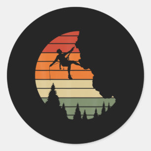 Sticker Rond Retro Cliff Rock Escalade Mountain Climber Mountai