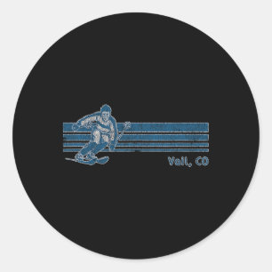 Sticker Rond Retro Colorado Vail Vintage Ski Tee