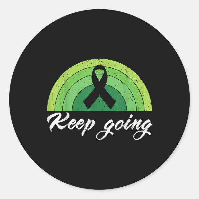 Sticker Rond Rétro Continuer à Suicide Dépression Santé mentale (Devant)