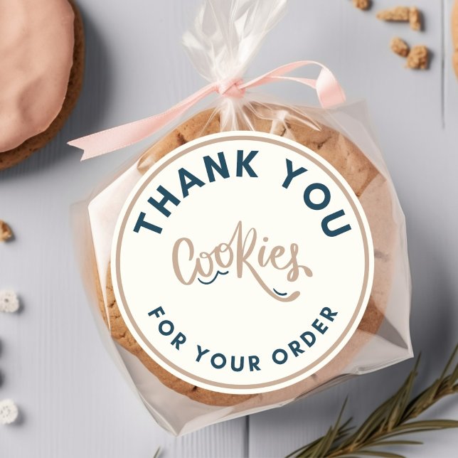 Sticker Rond Retro Cookies merci pour votre commande (Créateur téléchargé)