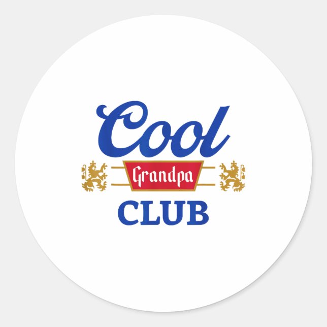Sticker Rond Retro Cool Grandpa Club Family Matching Father's D (Devant)