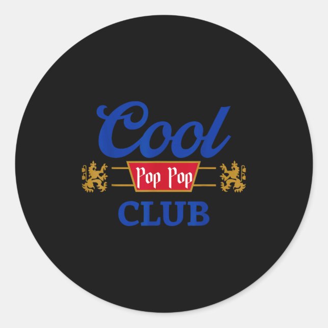 Sticker Rond Retro Cool P P Club Family Matching Father's Day F (Devant)