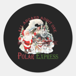 Sticker Rond Retro Croire Train Pôle Nord Express Polaire Tout