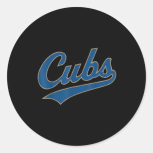 Sticker Rond Retro Cubs Surnom Vintage Pour Femmes Hommes Garço