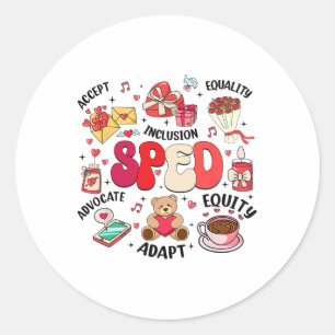 Sticker Rond Retro Enseignant de l'argent de l'éducation spécia