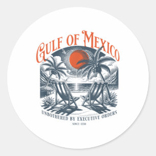 Sticker Rond Retro Eté Golfe Du Mexique Forever Beach Golfo De