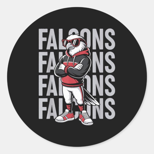 Sticker Rond Retro Falcon Gift For Men Women Boys Girls Kids  (Devant)