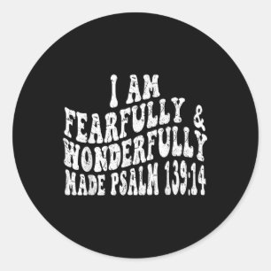 Sticker Rond Retro Foi Super Psaume 1 14 Je Suis Effrayant Et W