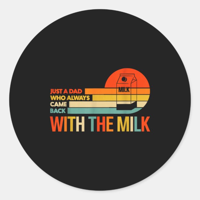 Sticker Rond Retro Funny Dad Quote Design Gift For Father’s Day (Devant)