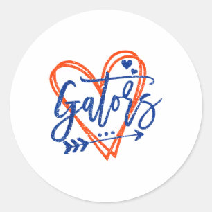 Sticker Rond Retro Gators Nom du coeur Vêtements Conception Pou