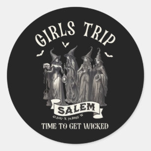 Sticker Rond Retro Girls Trip Salem 1692 Ils Ont Manqué Une Sor