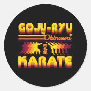 Sticker Rond Retro Goju-ryu Karate Design Été Vêtements Pour Ka