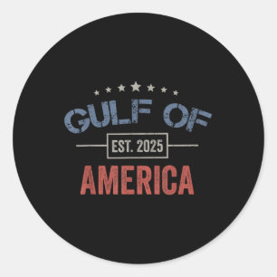 Sticker Rond Retro Golfe De Usa Amérique Est 2025 Golfe Mexique