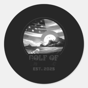 Sticker Rond Rétro golfe des États-Unis d'Amérique 2025 Drapeau