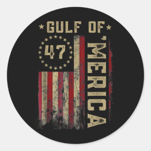 Sticker Rond Rétro golfe des États-Unis d'Amérique Est 2025 Dra